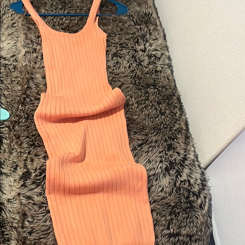Windsor Orange Ribbed Dress